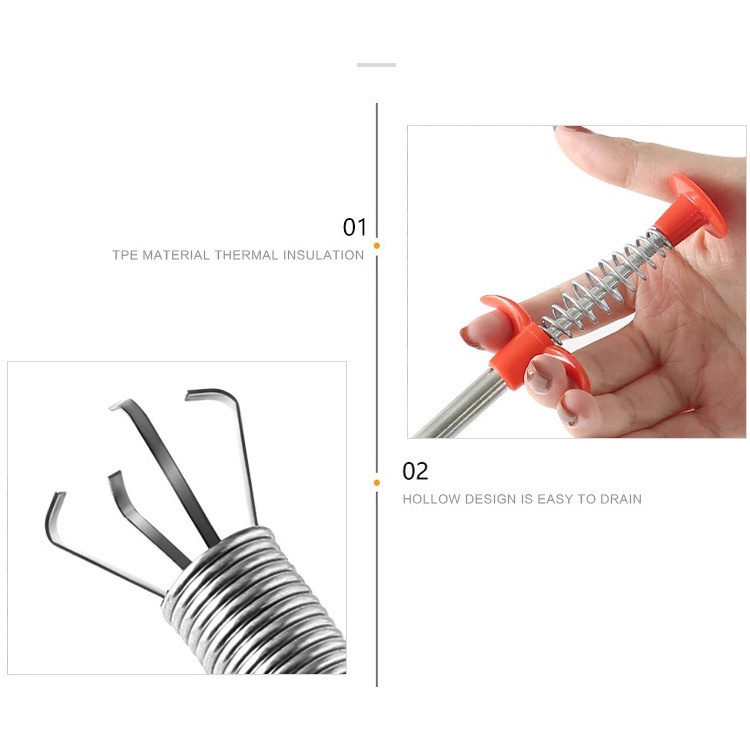 Dụng Cụ Gắp Rác - Gắp Lông Tóc Siêu Việt Thông Tắc Bồn - Ống Cống, Gắp Đồ Bị Rơi