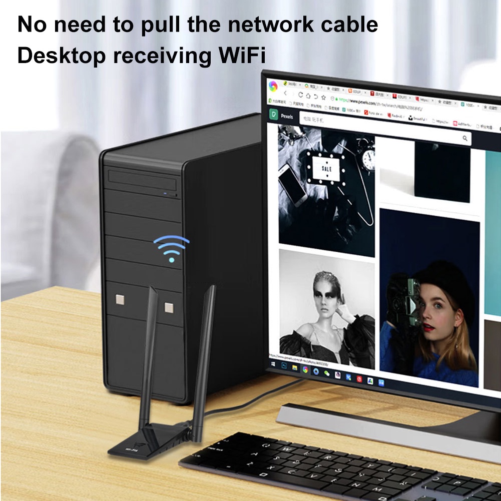 Usb Thu Sóng WiFi 6 Băng Tần Kép 3.0 1800Mbps Thẻ