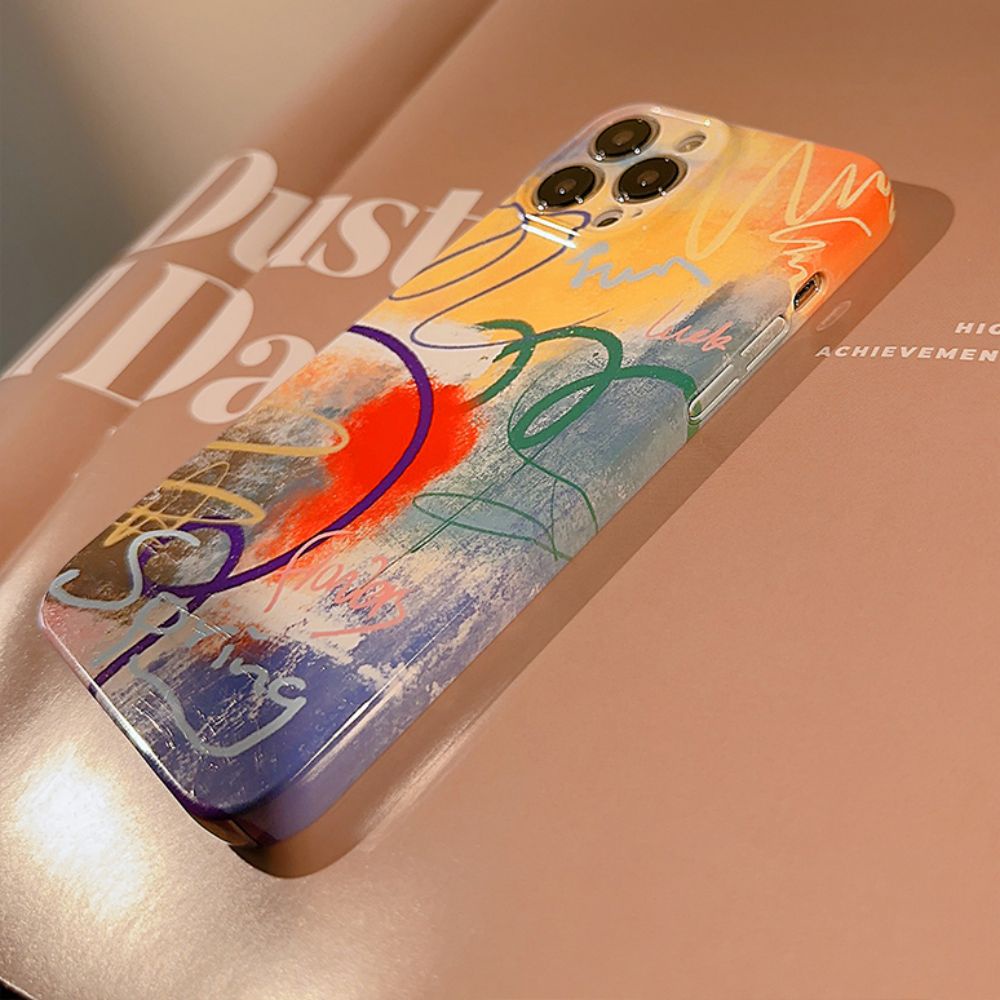 Ốp Điện Thoại TPU Cứng Họa Tiết Graffiti Cho IPhone 14 13 12 11 Pro Max X XR 8 7 Plus