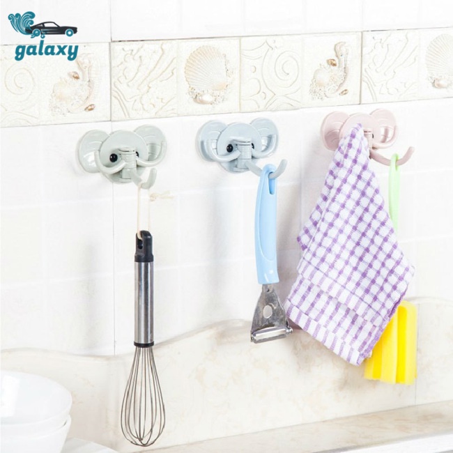 Galaxy Móc Treo Đồ Dán Tường 3 Móc Chịu Lực Tốt Hình Chú Voi Hoạt Hình Đáng Yêu