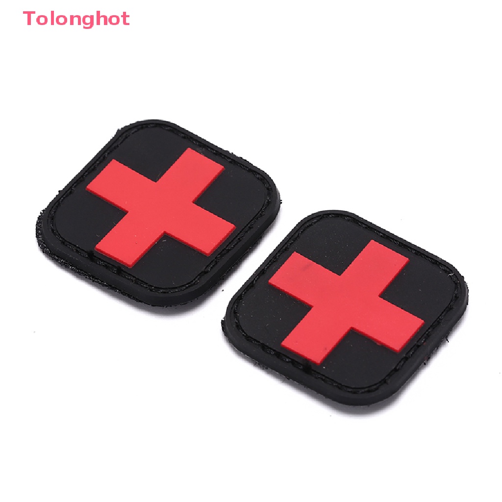 Tolonghot &gt; Huy Hiệu Sơ Cứu Hình Móc Chữ Thập Bằng pvc Màu Đỏ 4X4Cm Dùng Ngoài Trời