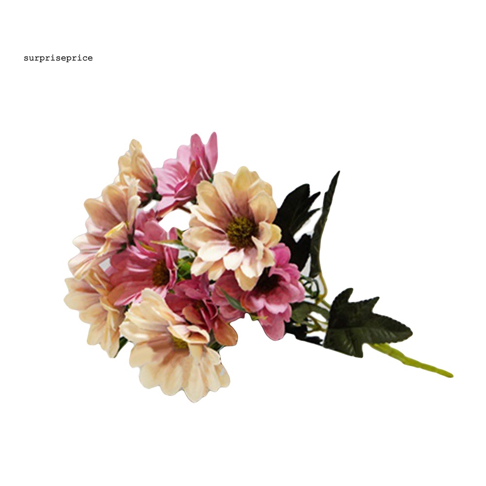 1 Bó / 10 Đầu / 5 Nhánh Hoa Cúc Nhân Tạo Trang Trí Nội Thất