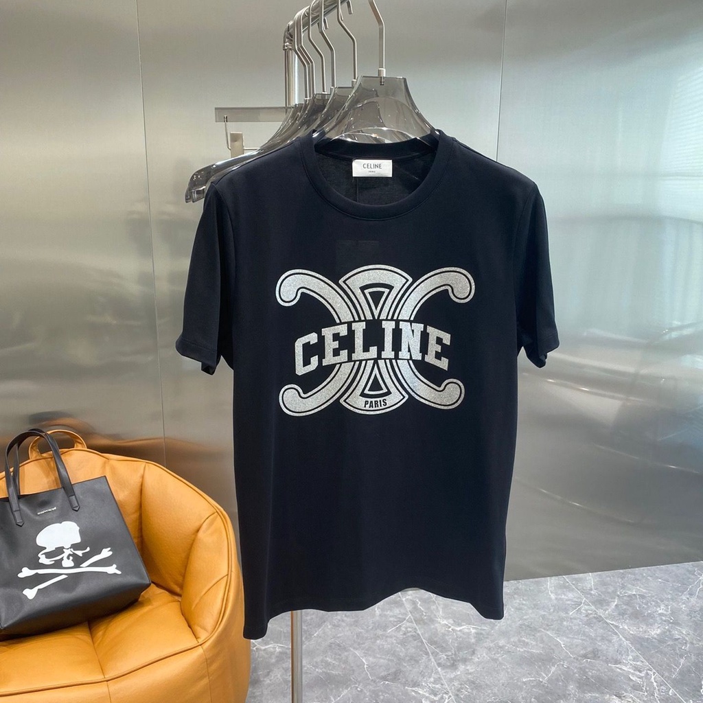 Áo Thun cotton Nguyên Chất Tay Ngắn In logo Thời Trang Chất Lượng Cao Có Dây Treo Cho Nam Và Nữ