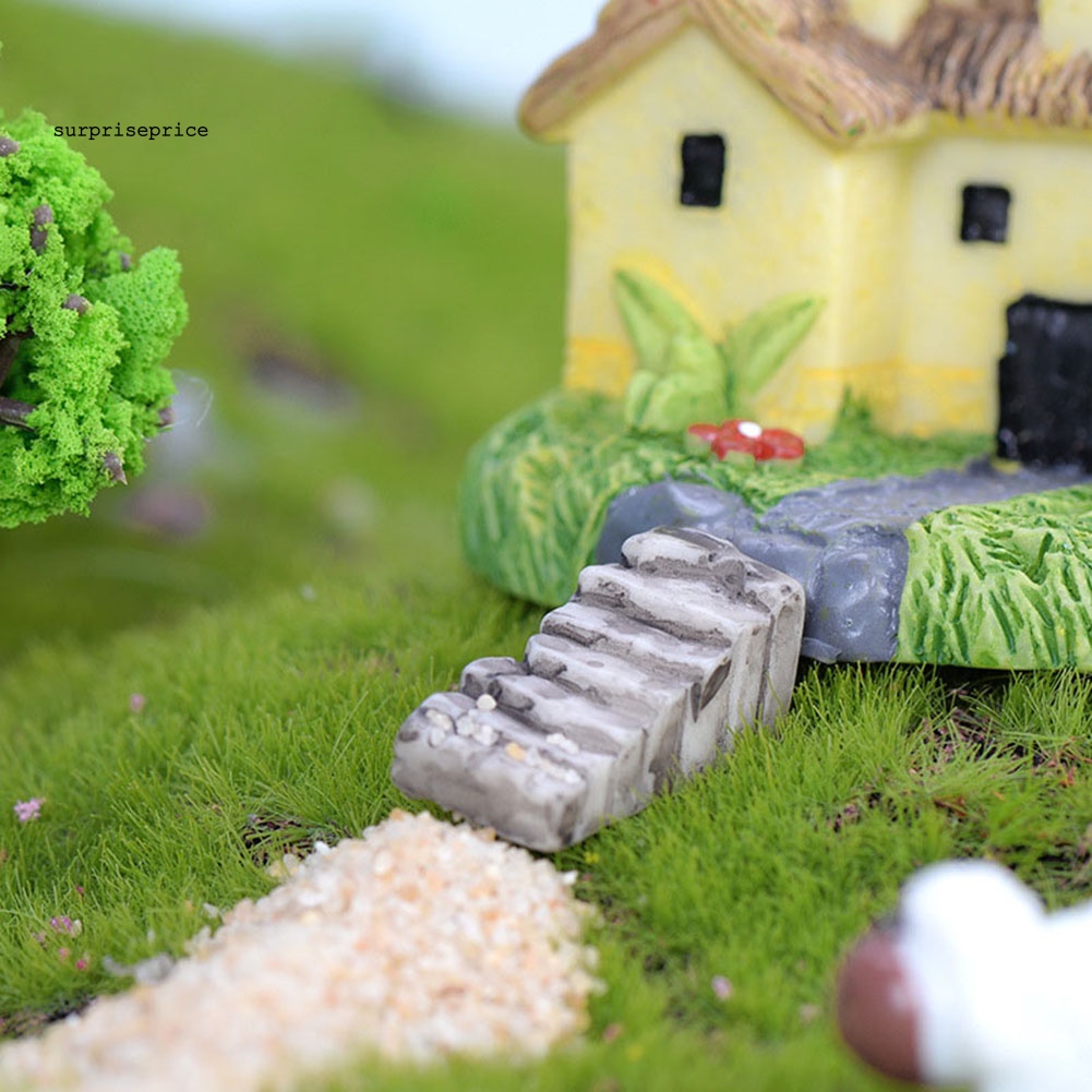 Set 2 Mô Hình Bậc Thang Mini Bằng Nhựa Resin Trang Trí Sân Vườn / Nhà Búp Bê DIY