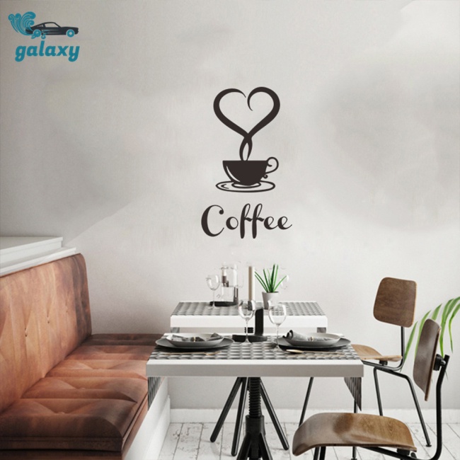 Galaxy Miếng Dán Tường Bằng Pvc Chống Dầu Chống Bẩn Họa Tiết Cốc Cà Phê Độc Đáo Trang Trí Nhà Cửa