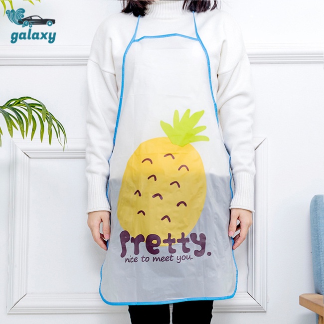 Galaxy Tạp Dề Bằng Pvc Chống Thấm Dầu Chống Nước In Họa Tiết Trái Cây Xinh Xắn