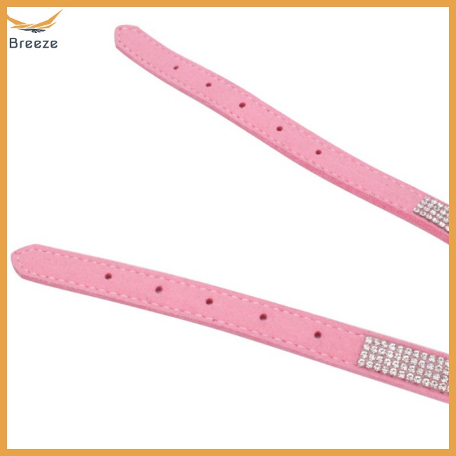 Yếm Dây Dắt Thú Cưng Đi Dạo Thiết Kế Nơ Pha Lê Lấp Lánh Thoải Mái