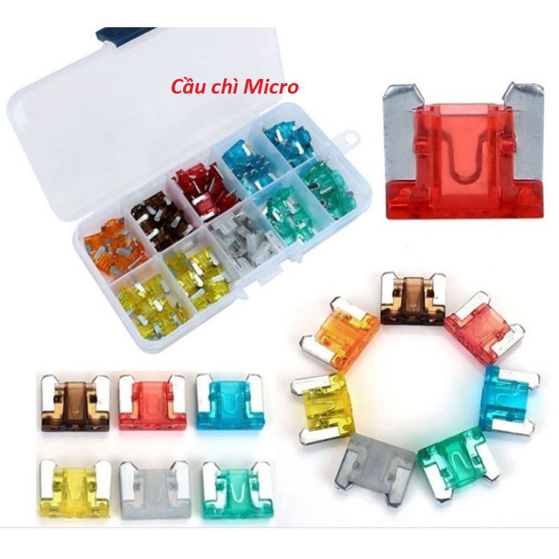 Cầu chì micro dùng cho xe ô tô, xe máy các kích cỡ