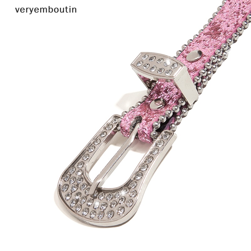 Thắt Lưng Da PU Đính Đá Phong Cách Cao Bồi Phương Tây Y2K Dành Cho Nam Nữ