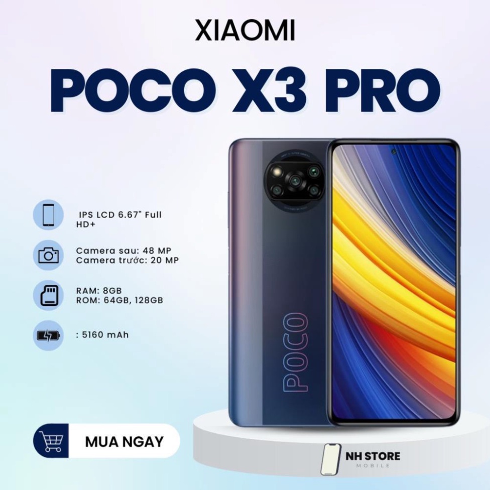 Điện thoại POCO X3 Pro (8GB/128GB) chiến game mướt Chính hãng Nguyên seal Bảo hành 12 tháng