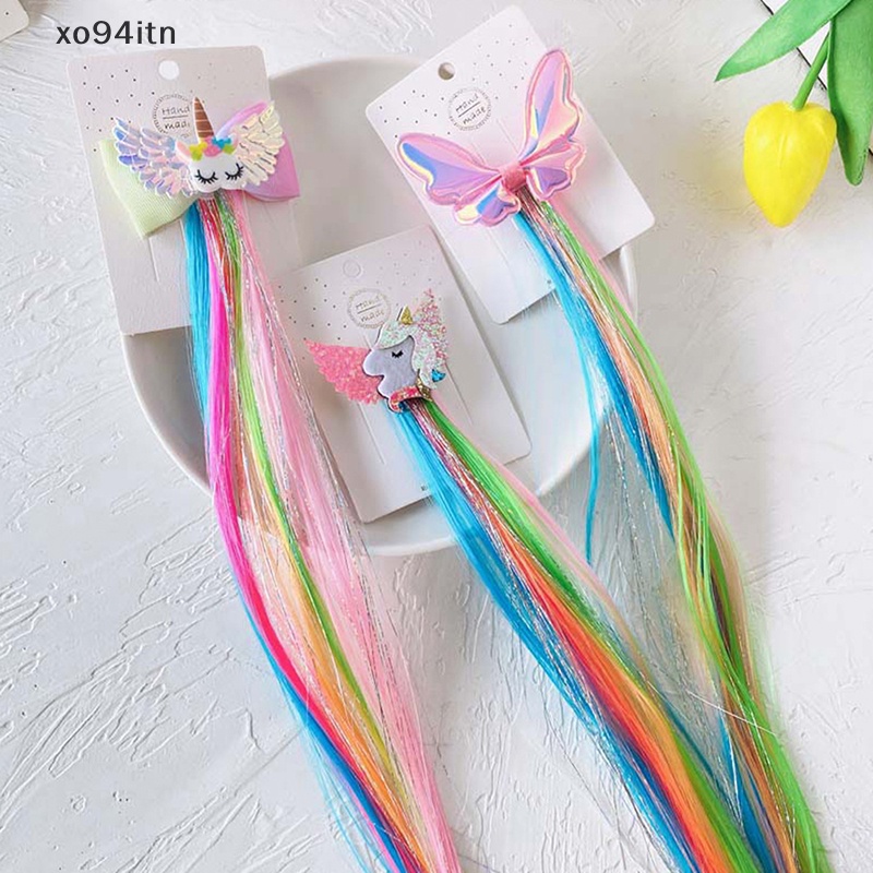 1 Kẹp Tóc Giả Hình Kỳ Lân / Mèo / Thỏ Dễ Thương