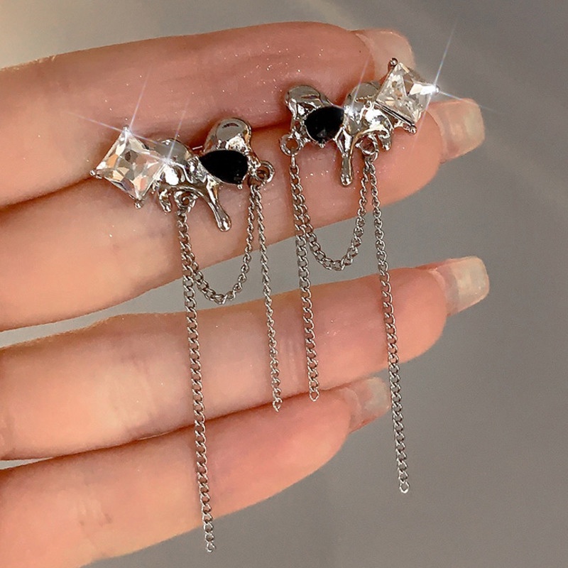 Khuyên Tai Thắt Nơ Tua Rua Phong Cách Hàn Quốc Cá Tính Ngọt Ngào Mới ins niche Độc Đáo Dành Cho Bạn Nữ