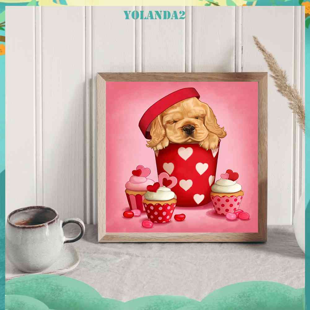 Tranh Đính Đá Kim Cương Toàn Bộ 5D DIY Hình Vẽ Chó Trang Trí Nhà Cửa