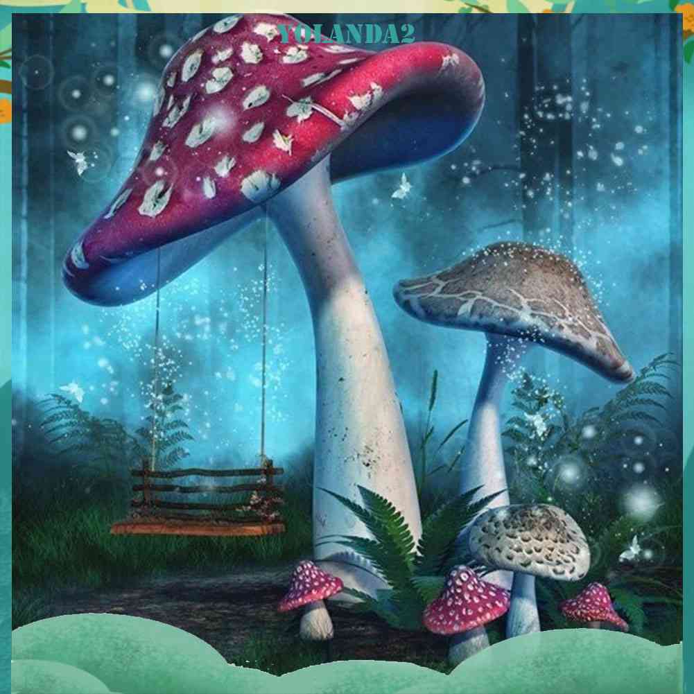 Tranh Đính Đá Kim Cương Toàn Bộ 5D DIY Hình Cây Nấm