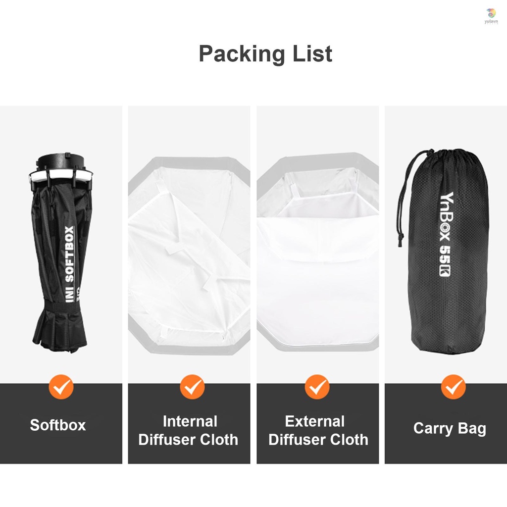 Hộp Khuếch Tán Ánh Sáng YONGNUO 55K 55cm / 22in Octagon Có Thể Tháo Rời Cho YONGNUO YNLUX100 / YNLUX100 Pro