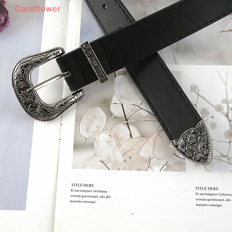 Thắt Lưng Da Pu Màu Đen Phong Cách Boho Cổ Điển Cho Nữ