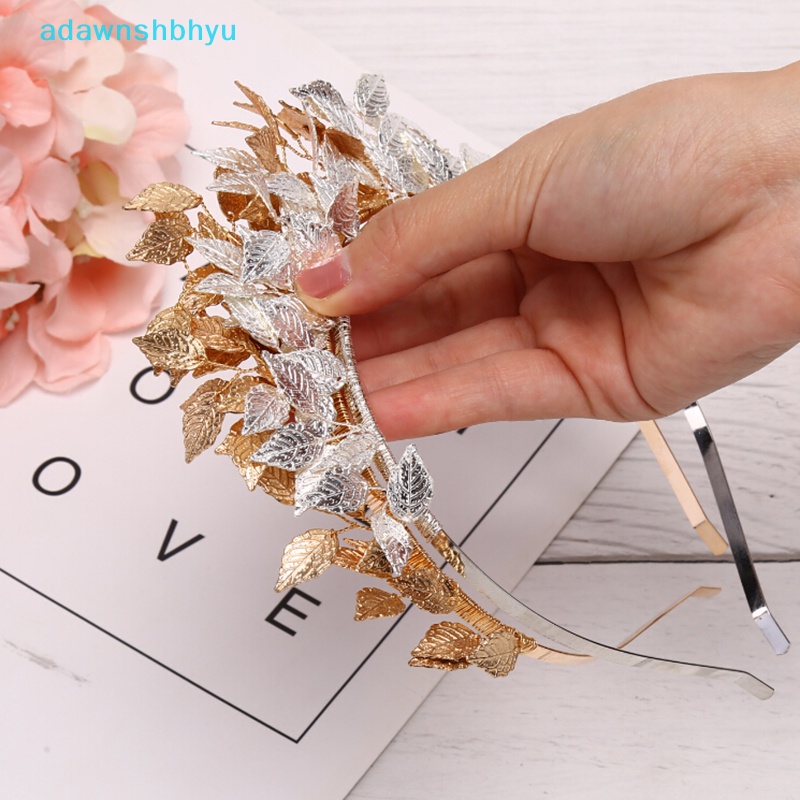 Vương Miện Cài Tóc Hình Lá Bằng Kim Loại Màu Vàng / Bạc Cho Cô Dâu