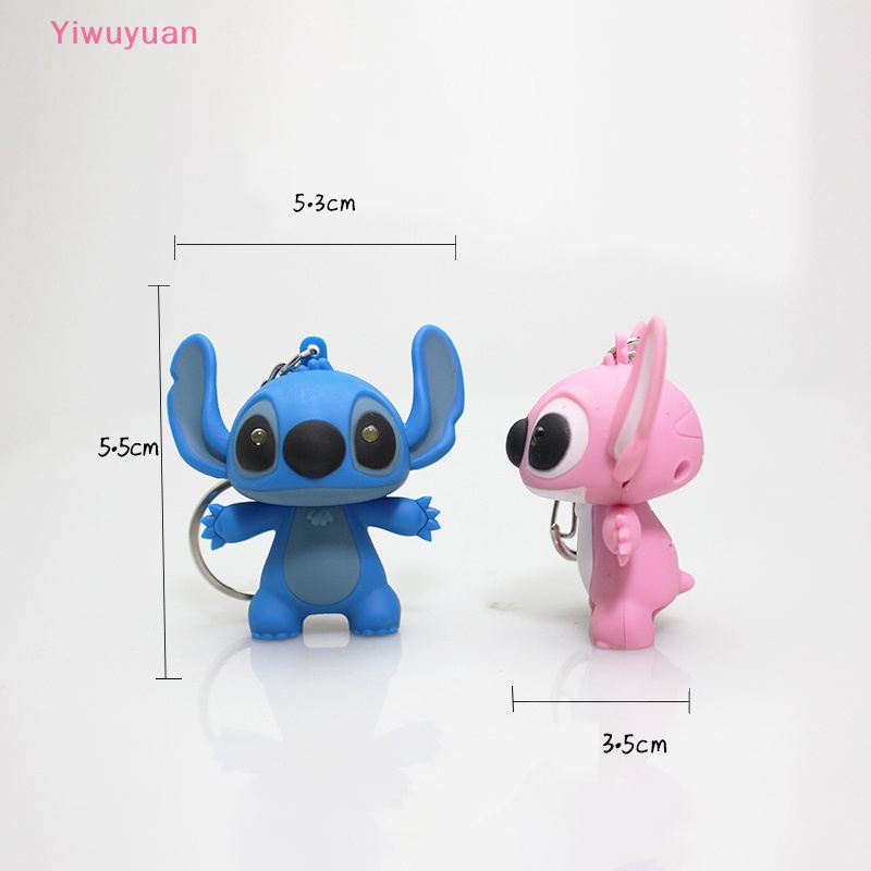DISNEY Móc Khóa Hình Stitch Có Đèn LED Phát Sáng Dễ Thương