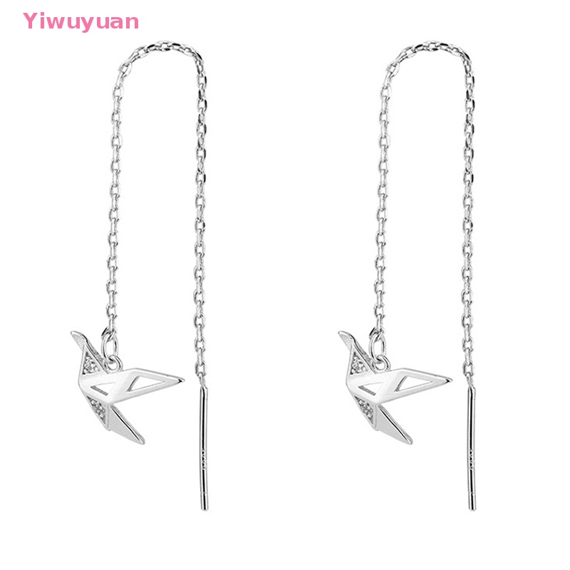 1 Cặp Khuyên Tai Tua Rua Sếu Giấy Origami Đơn Giản Thời Trang Nữ Mới