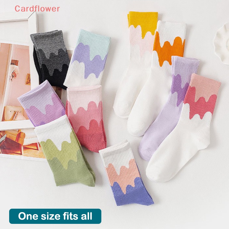 1 Cặp Vớ Cotton Giữ Ấm Màu Kẹo Ngọt Thời Trang Thu Đông Dành Cho Nữ