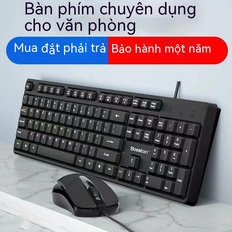 Bộ Bàn Phím Chuột Không Dây Máy Tính USB Máy Tính Để Bàn Máy Tính Xách Tay Văn Phòng Câm Cảm Giác Cơ Học Bàn Phím Có Dây