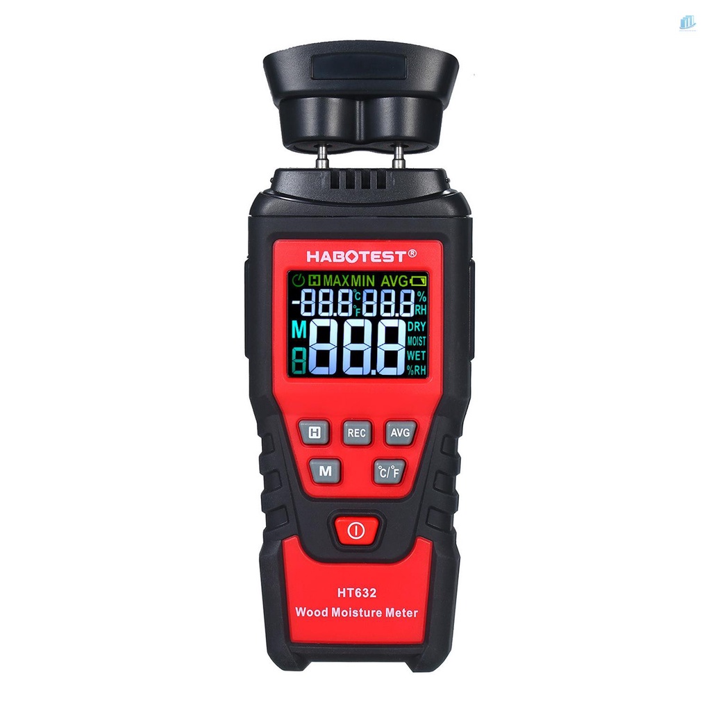 Thiết Bị Đo Độ Ẩm / Nhiệt Độ Gỗ 0-99.9% Kỹ Thuật Số 2 Pin s2mwvn