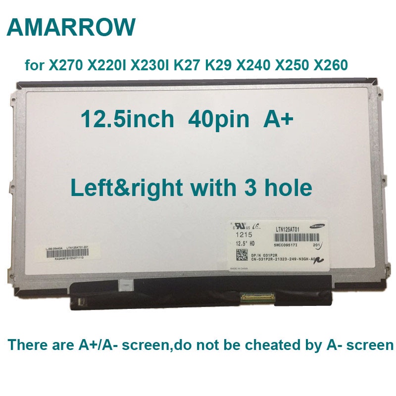 Màn Hình lcd laptop Cho lenovo k27 x230i u260 x230 x220 x220i x220t x201t lp125wh2 tlb1 ltn125at01 B125Wxw01 v.0
