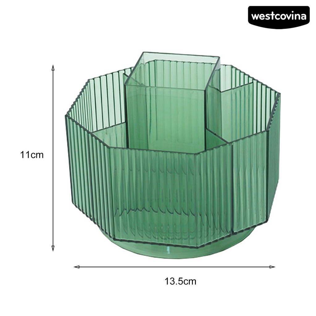 [COD]♪Hộp Đựng Cọ Trang Điểm Dạng Xoay Trong Suốt Dung Tích Lớn Đa Năng