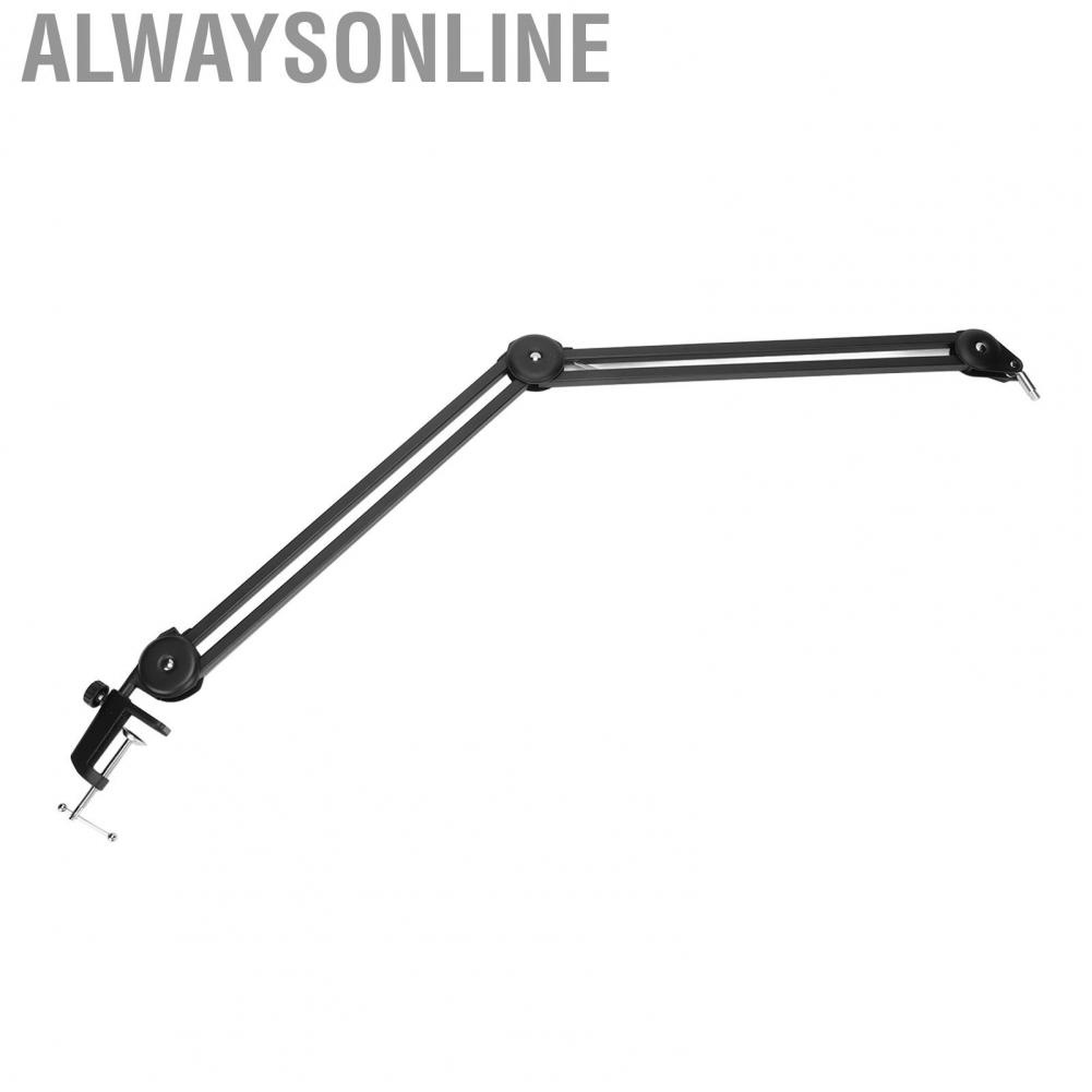 Alwaysonline Microphone Arm Stand Professional 2KG Load Bearing Capacity Adjustable Angle Mic Boom for Live Broadcast  Station