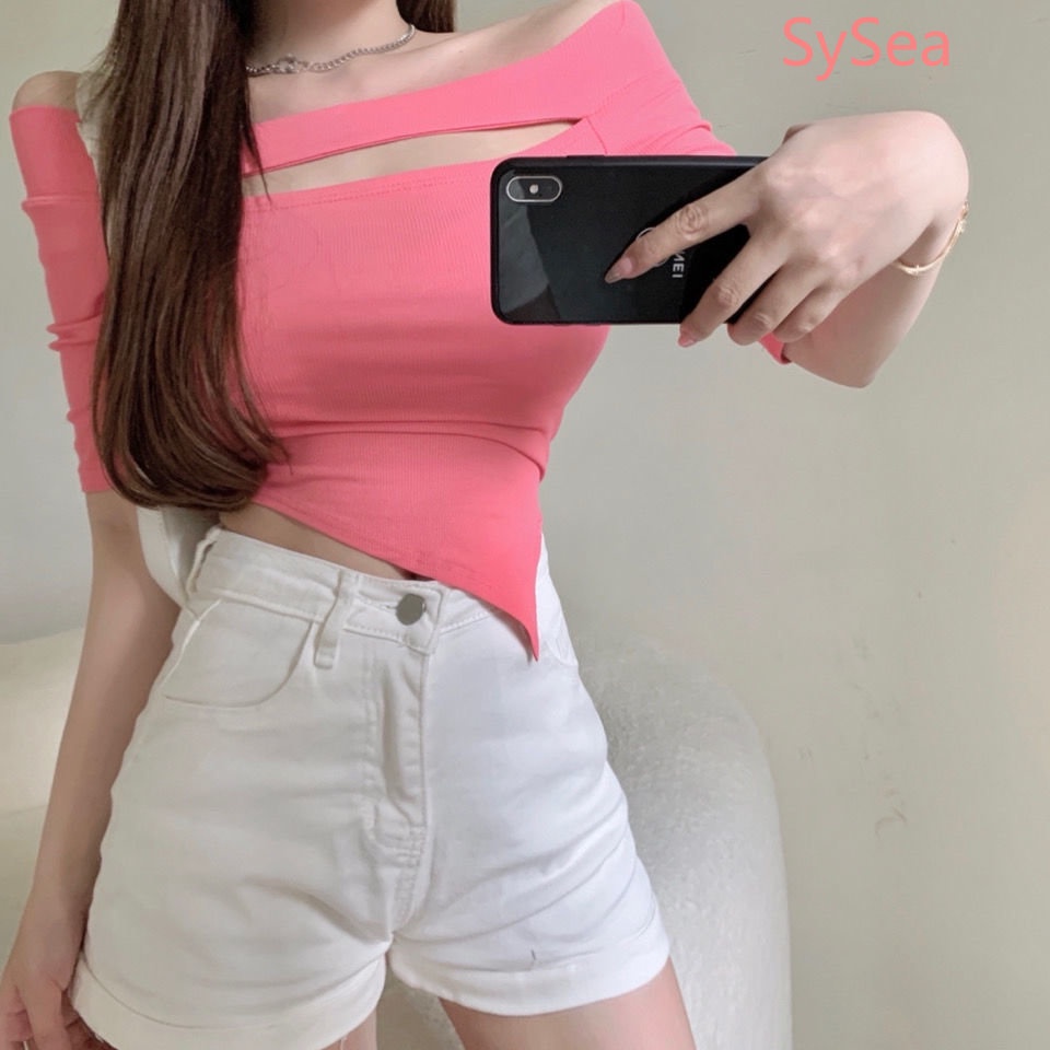 Áo Kiểu Dáng Ngắn Phong Cách Thời Trang Mùa Hè Hàn Quốc Dành Cho Nữ