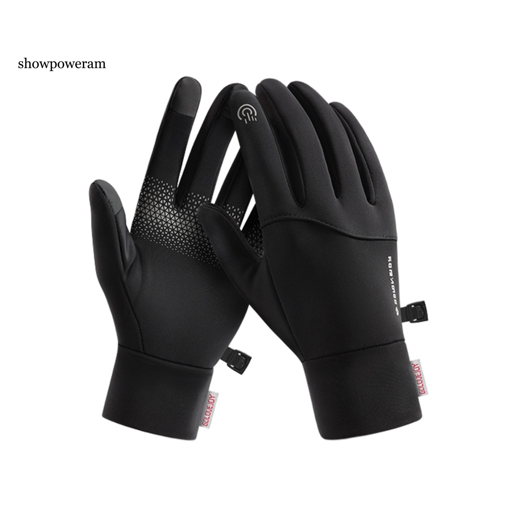 1 Đôi Găng Tay Mùa Đông Co Giãn Chống Trượt Màu Sắc Đơn Giản