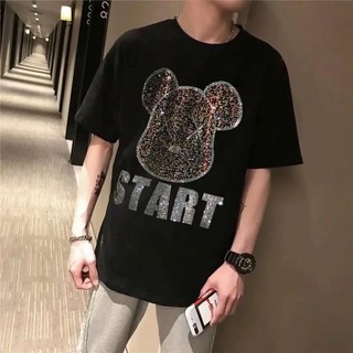 Áo Nam Nữ Nóng Kim Cương Bạo Lực KAW Gấu Tay Ngắn Cotton Nguyên Chất Bé Trai Bé Gái Áo