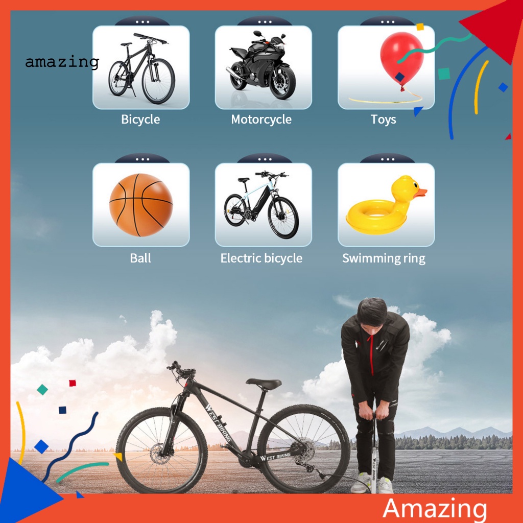 1 Bộ Bơm Xe Đạp / Xe Máy Bằng Kim Loại Thông Dụng