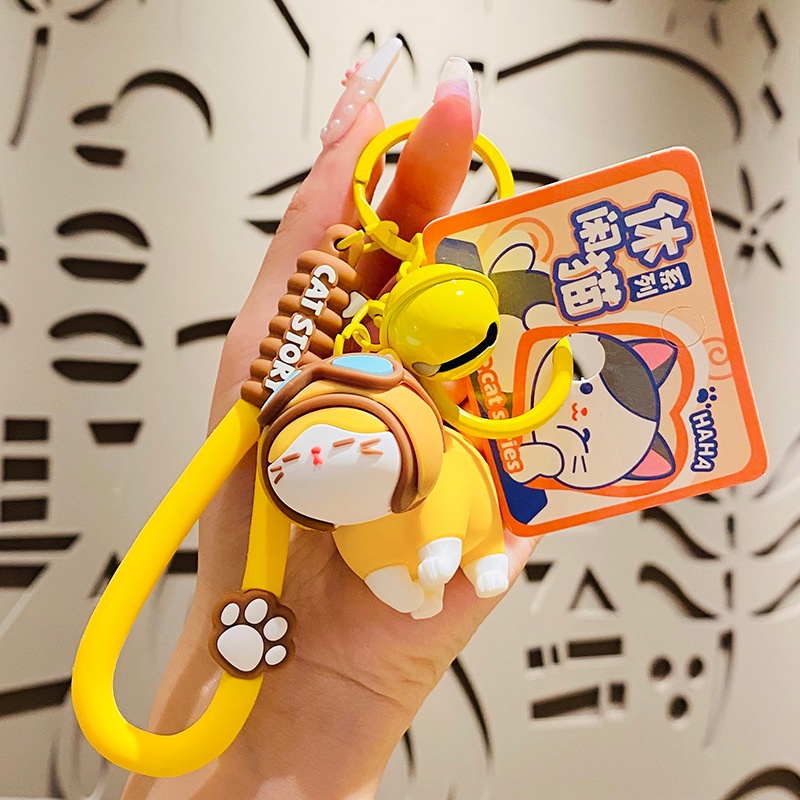 Móc Khóa Hình Chú Mèo Hoạt Hình Đáng Yêu