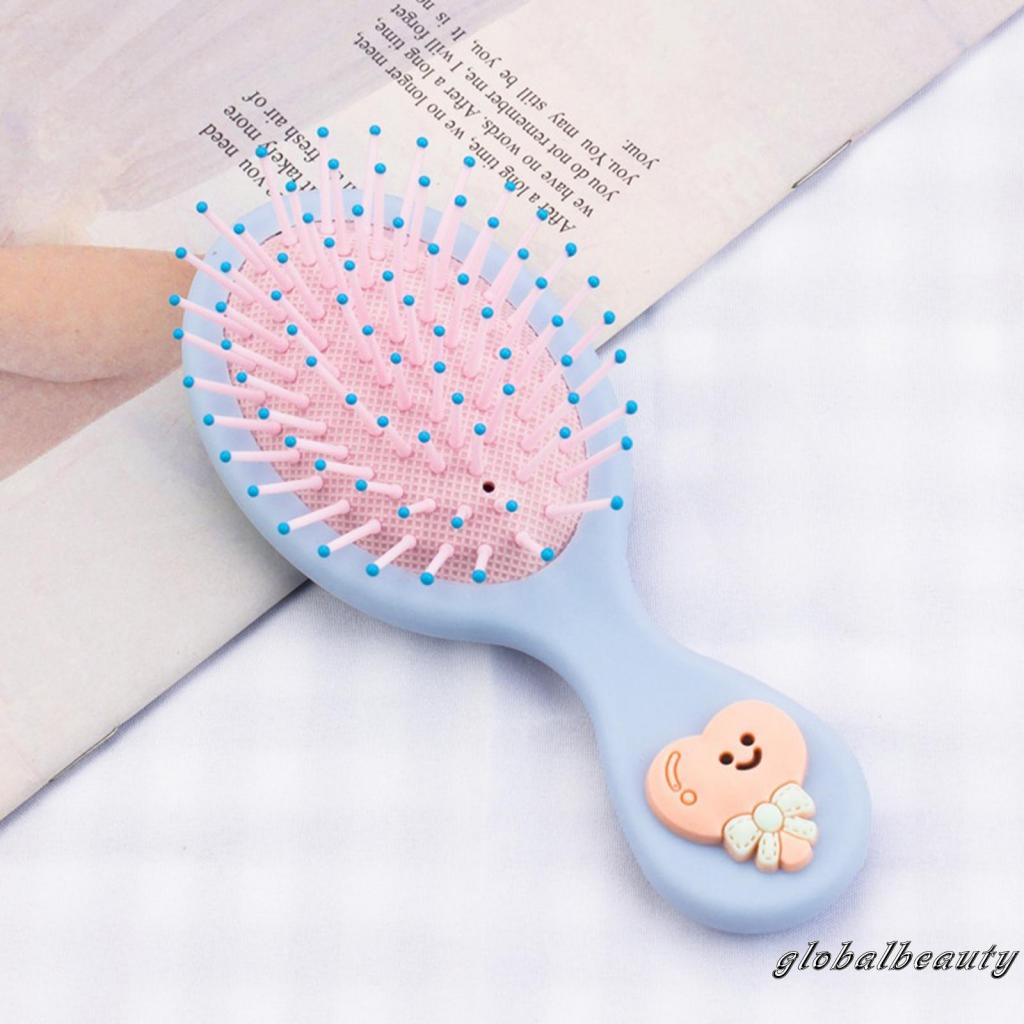 Lược Chải Tóc Túi Khí Mát Xa Da Đầu Bằng Nhựa Hình Gấu / Nơ Màu Cầu Vồng Dễ Thương Cho Bạn Gái