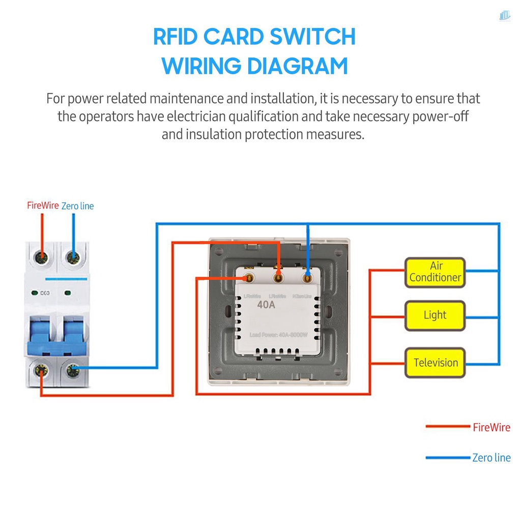 Công Tắc Thẻ Thông Minhwatchinone RFID 40A Tiết Kiệm Điện Năng Cao