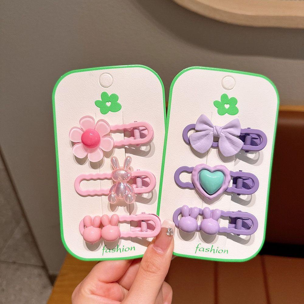 Kẹp Tóc Mái Bằng Kim Loại Hình Hoa / Gấu Hoạt Hình Dễ Thương Cho Nữ