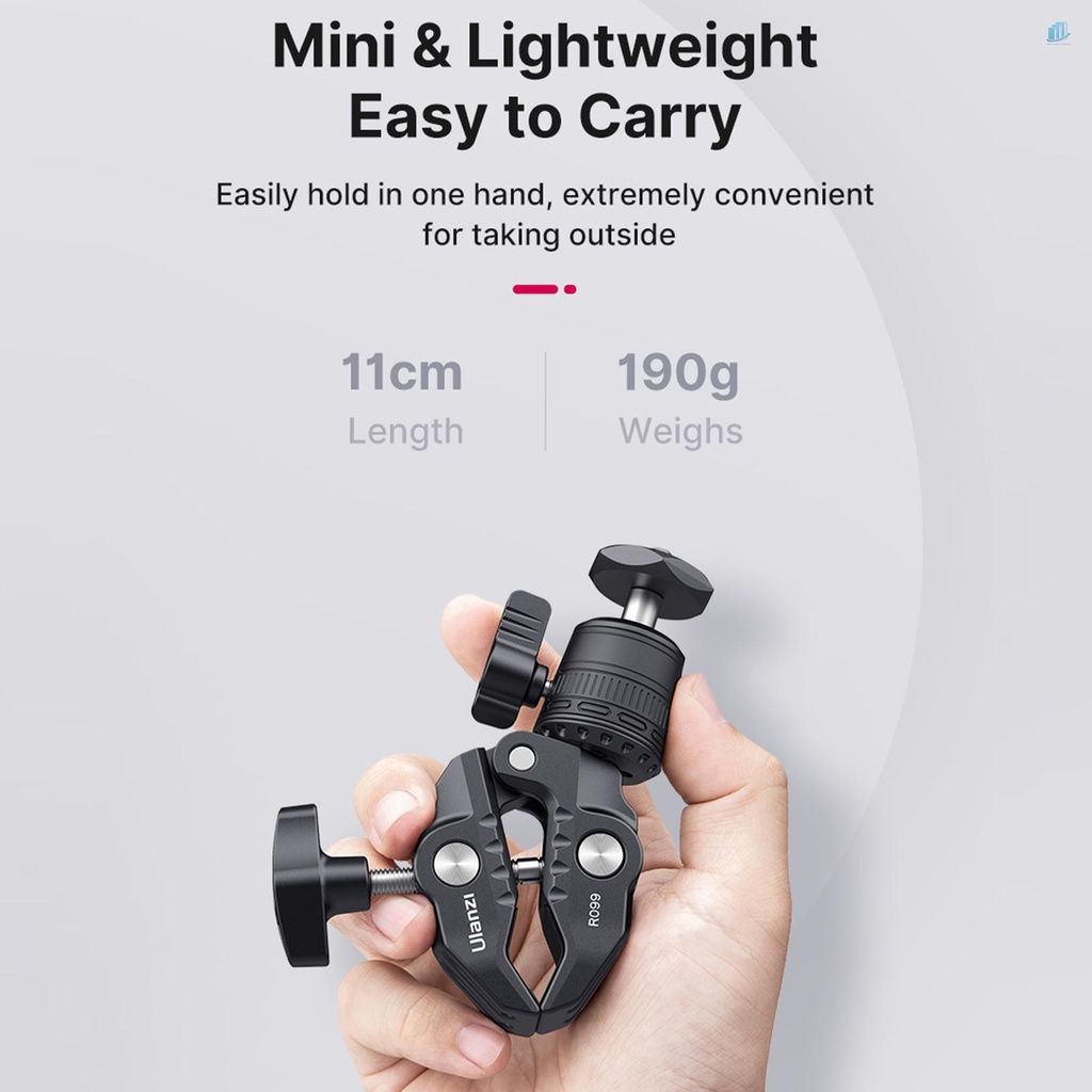 Giá Đỡ Siêu Kẹp 360 Độ Cho smartwatchinone Ulanzi R099° Vít Đầu Bi Mini Bằng Hợp Kim Nhôm Xoay Được 1 / 4 Inch 1.5kg 1.5kg