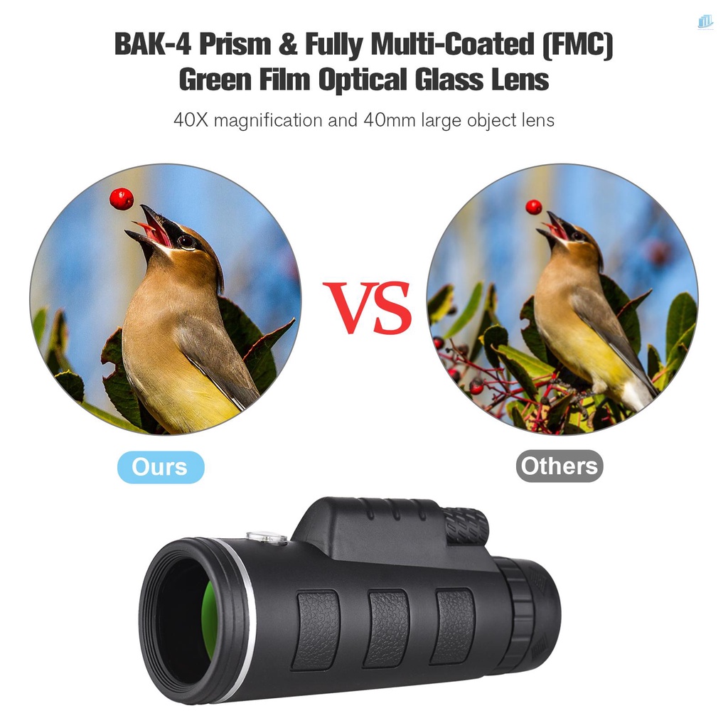 Kính Thiên Văn Mini 40X60 40X60 Công Suất Cao Với Lỗ Vít 1 / 4 Inch Làm Sạch Ống Kính Điện Thoại Di Động Cho Du Lịch