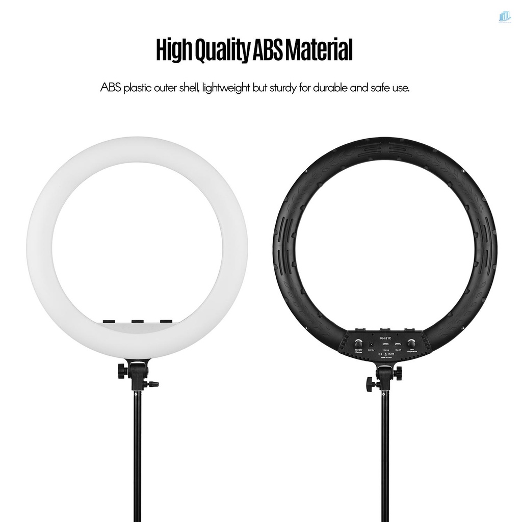 Set 3 Vòng Đèn LED 21 Inch Có Thể Điều Chỉnh Độ Sáng 3000K-6000K Kèm Giá Đỡ Ba Chân