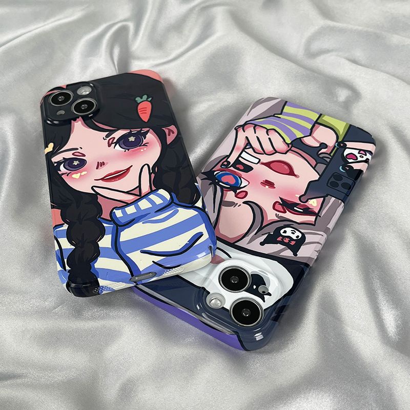 Ốp Điện Thoại Cứng Họa Tiết Cô Gái Dễ Thương Cho Iphone xr14pro xs 13 81211 max 7 6Ts