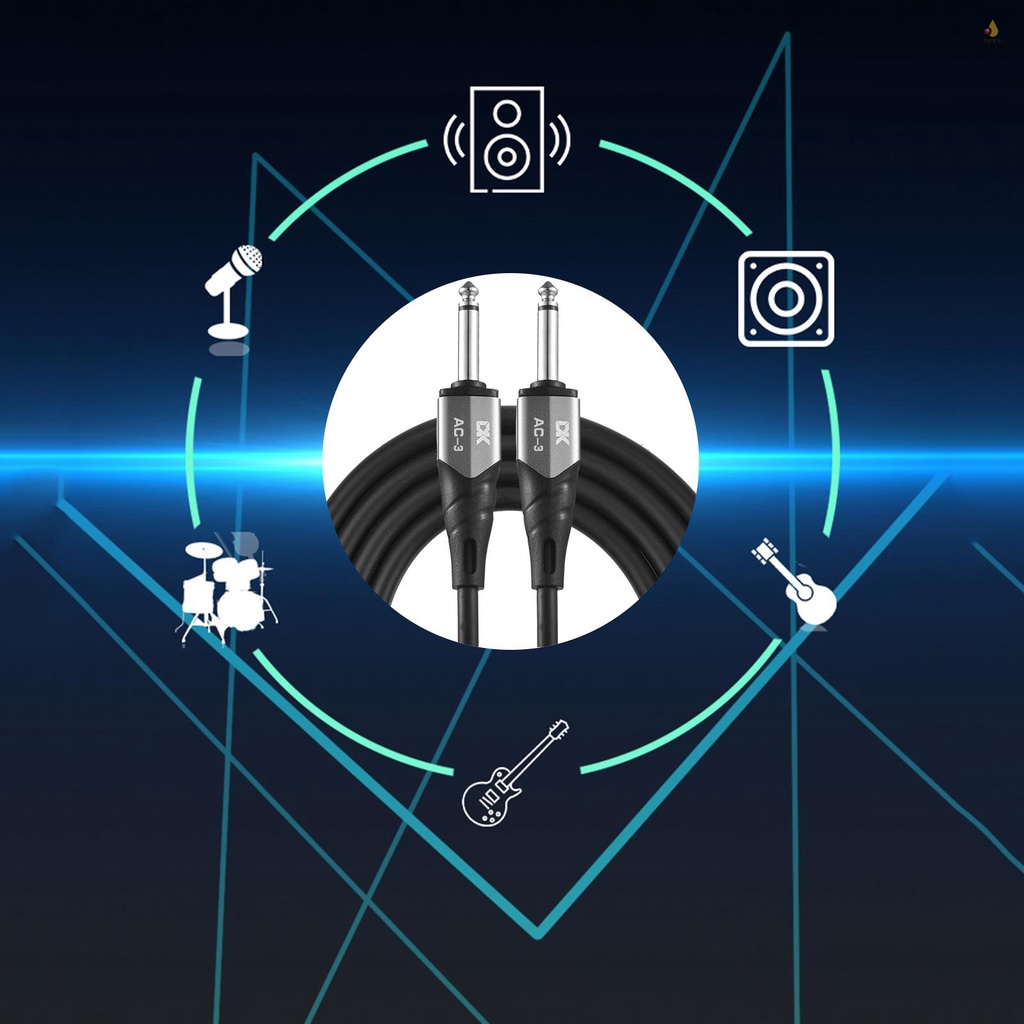 Dây Cáp Kết Nối Âm Thanh Giảm Tiếng Ồn 3.0M 10ft Jack Cắm 6.35mm Cho Đàn Guitar Điện