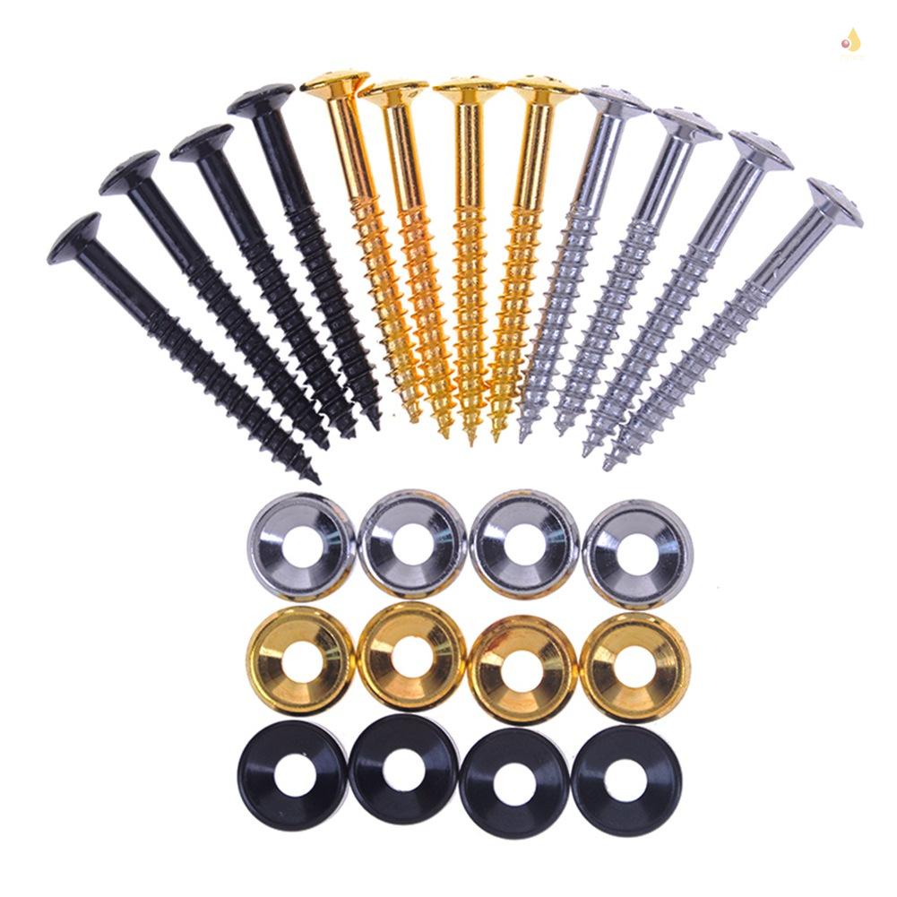 Bộ 4 Ốc Vít Gắn Cổ Đàn Guitar Bass Kèm Đai Ốc