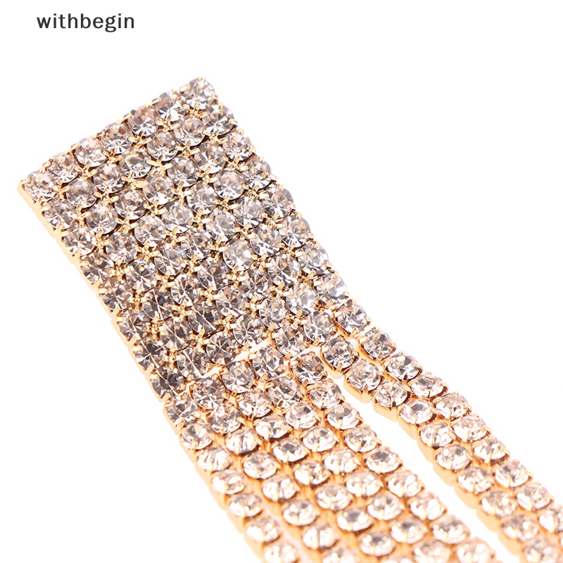 Bông Tai Mạ Bạc 925 Dáng Dài Đính Pha Lê Lấp Lánh Phong Cách Cổ Điển Thời Trang