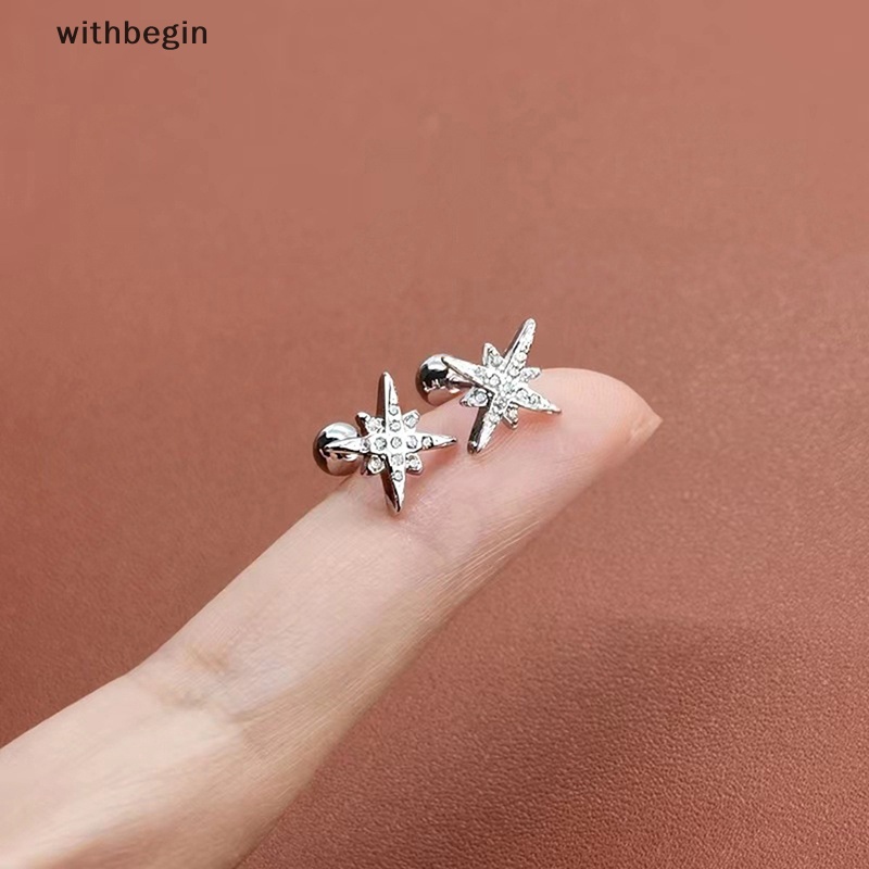 1 Đôi Khuyên Tai Đính Đá Zircon Hình Ngôi Sao Thời Trang Cho Nữ