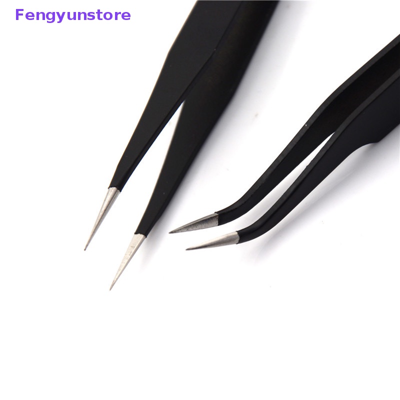 Set 2 Nhíp Cong Dài Chống Tĩnh Điện Màu Đen Thời Trang