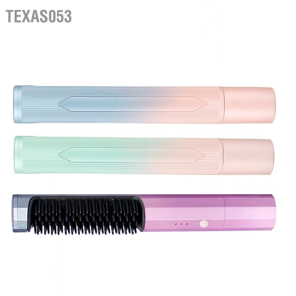Texas053 Lược Duỗi Tóc 3 Bánh Răng Nhiệt Độ Ngăn Hư Hại Sử Dụng Cho Khô Ướt
