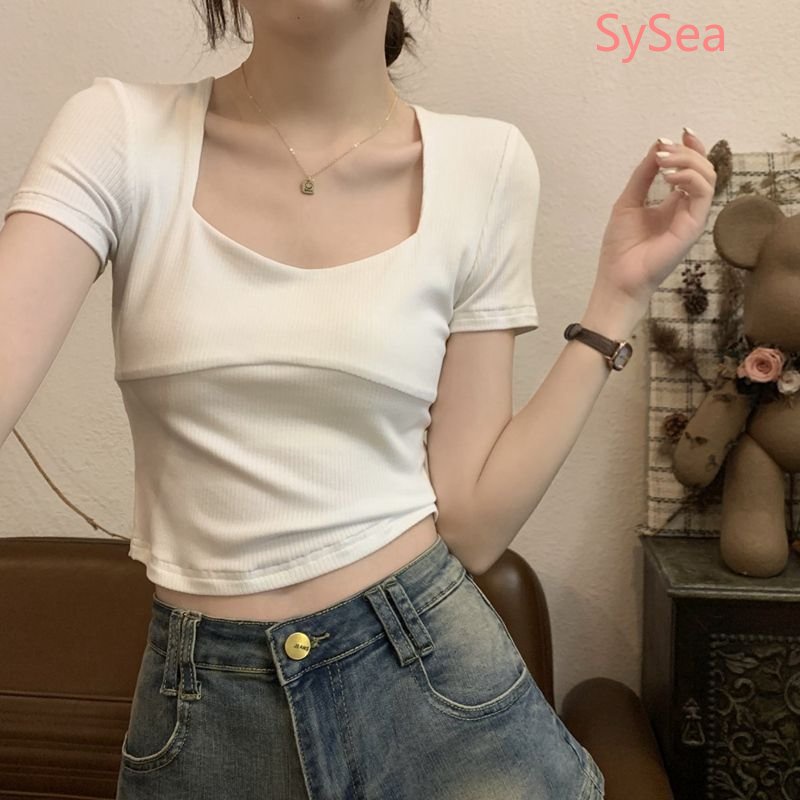 Áo Kiểu Cổ Vuông Dáng Ôm Thời Trang Hè Quyến Rũ Cho Nữ