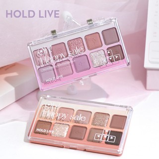 Bảng phấn mắt hold live mười màu lì và ánh ngọc trai tông khói tông màu đất cho người mới bắt đầu