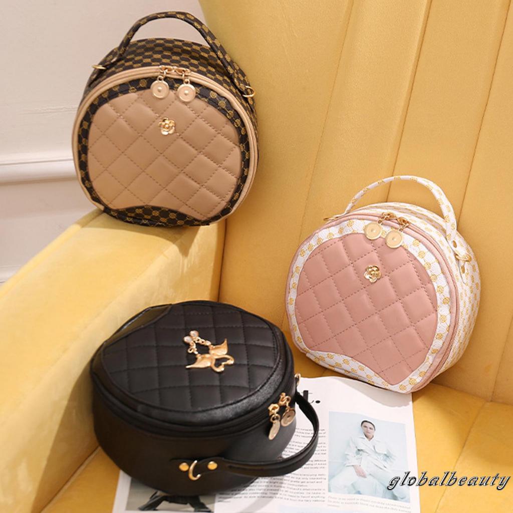 Túi Đeo Chéo Da PU Họa Tiết Kẻ Sọc Sức Chứa Lớn Có Khóa Kéo Dành Cho Nữ